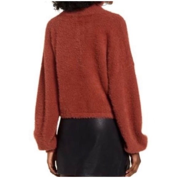 4Sienna Balloon Sleeve Eyelash Knit Turtleneck Sweater NEW - Picture 10 of 12